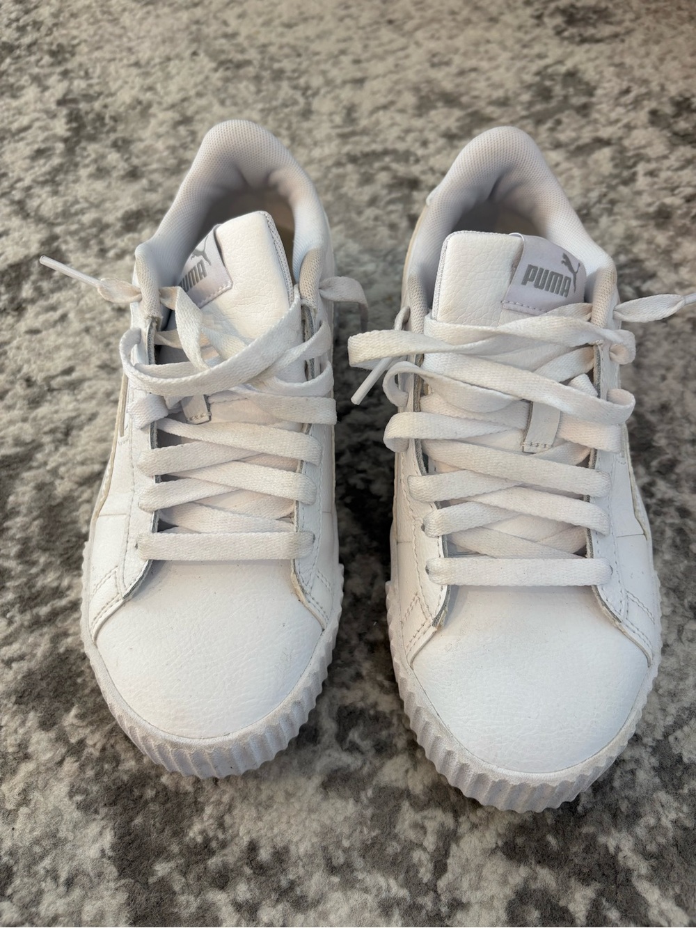 Puma White Low-Top Lace-Up Sneakers